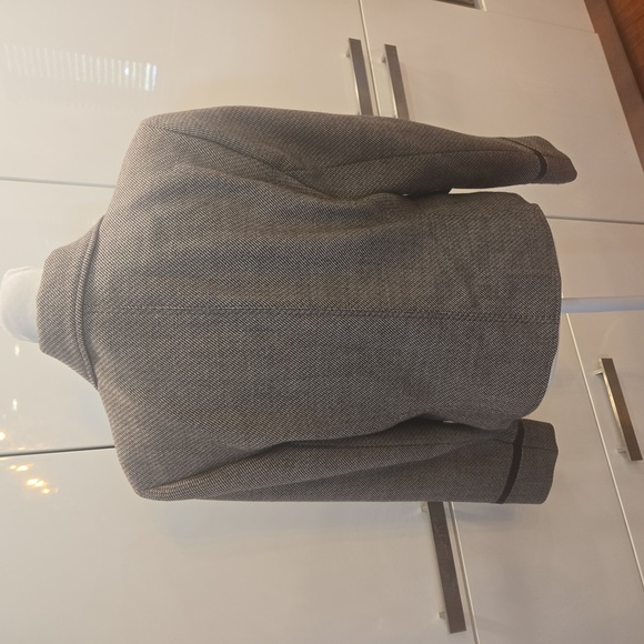 Harve Bernard Sport Wool Leather Tweed Single Breasted Blazer Brown Size 10 - Picture 5 of 11